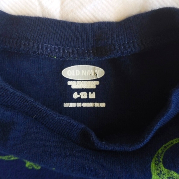 old navy dinosaur print long sleeve bodysuit diaper shirt 6-12 months baby boy - Picture 3 of 6